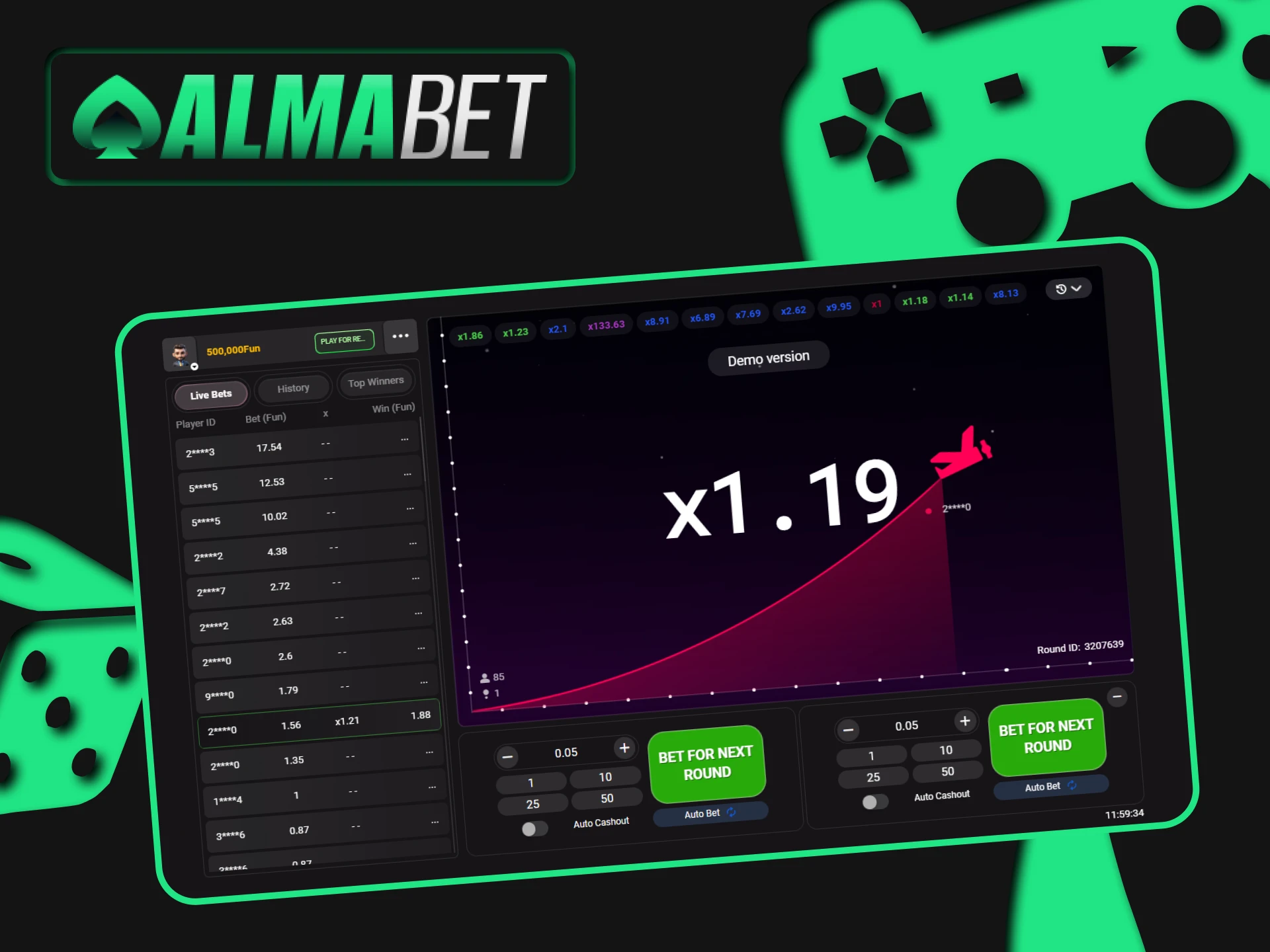 Many users choose crash games from Almabet.