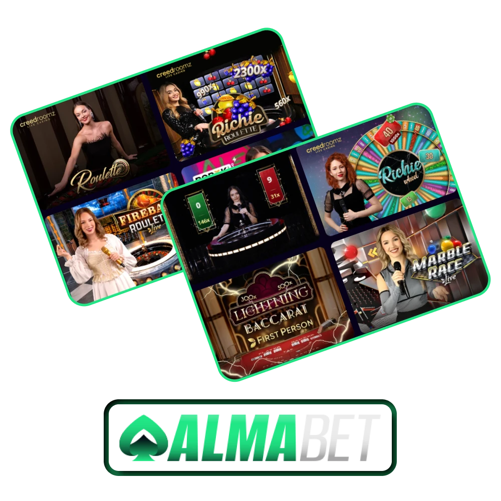 For live casino games we recommend choosing Almabet.