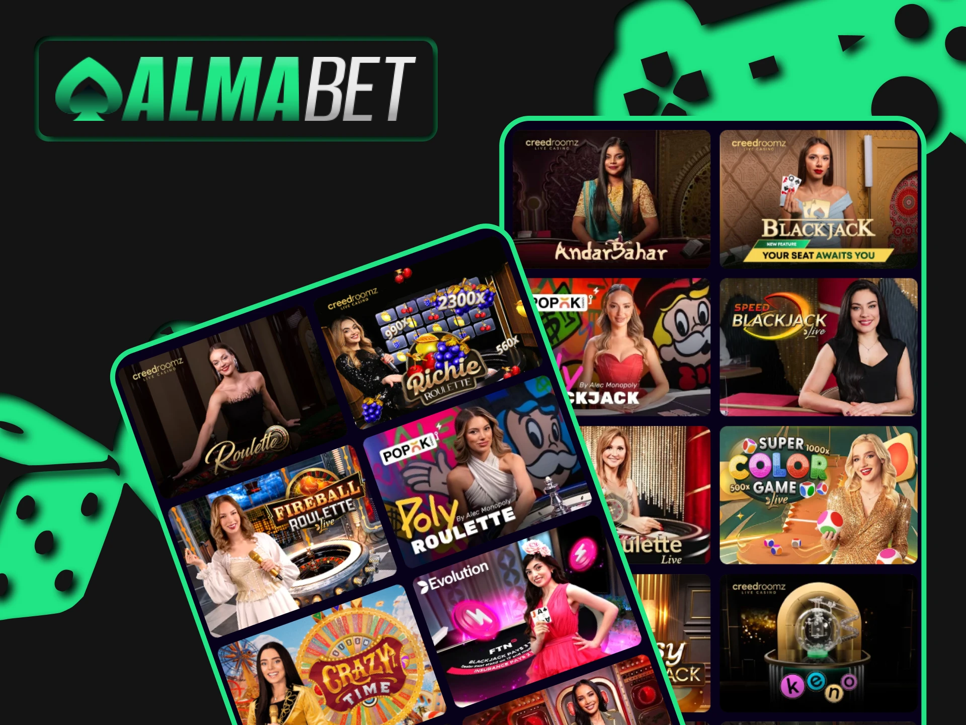 We will tell you about the live casino on the Almabet website.