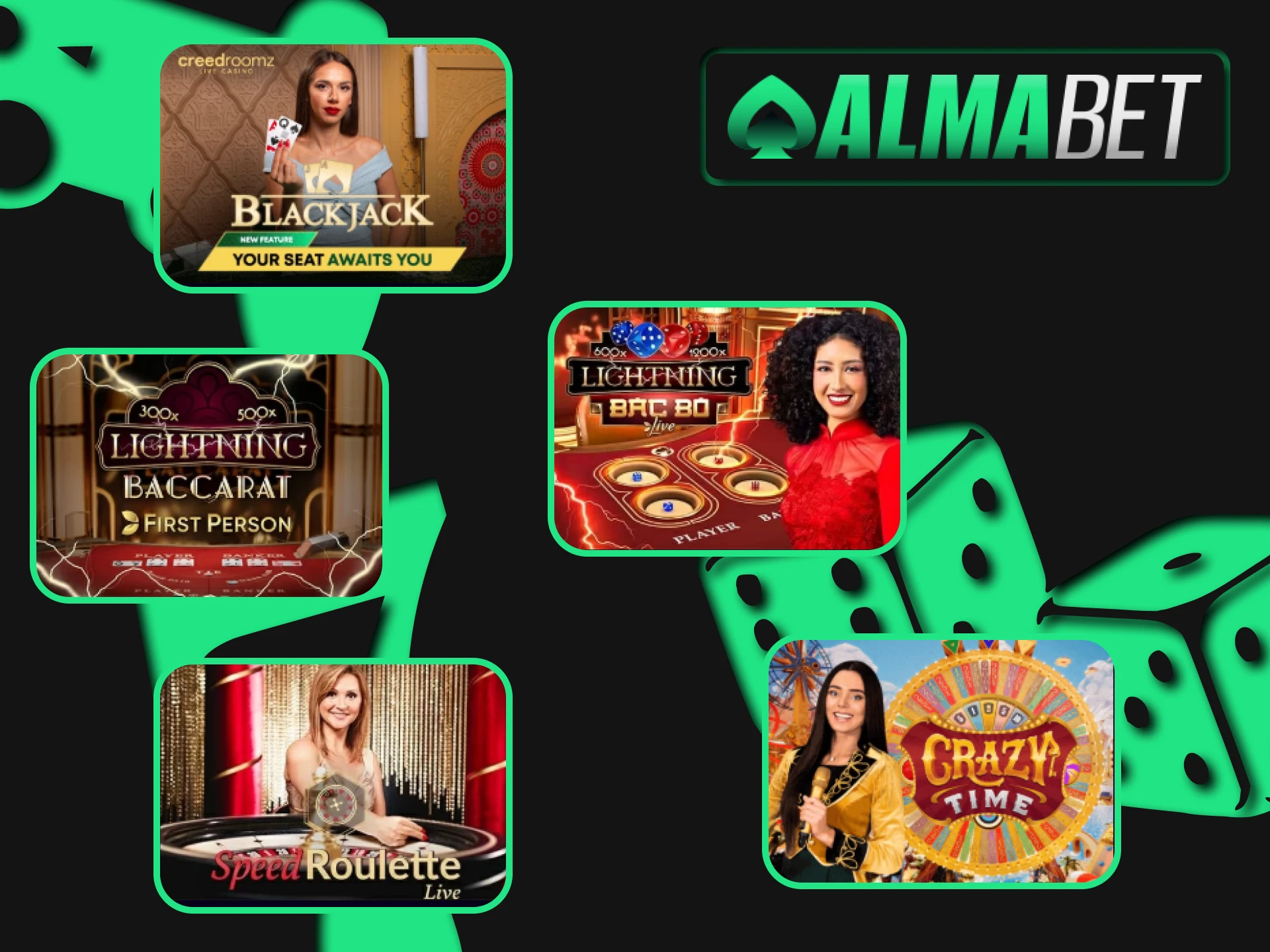 You will find the best live casino games from Almabet.