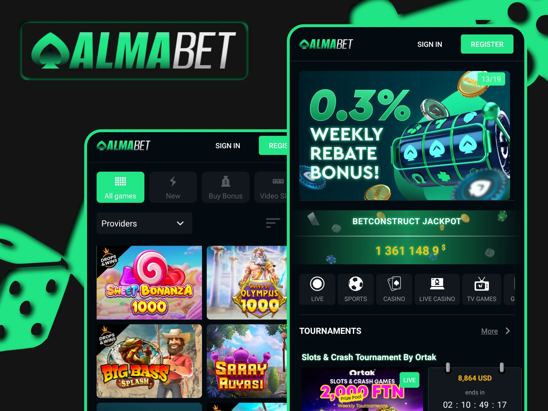 Use the Almabet app for betting and gaming.