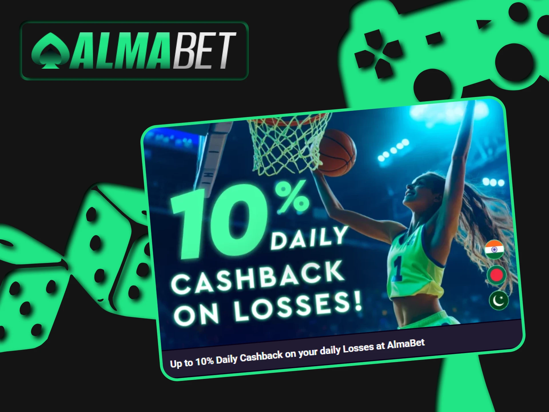Get cashback with Almabet.