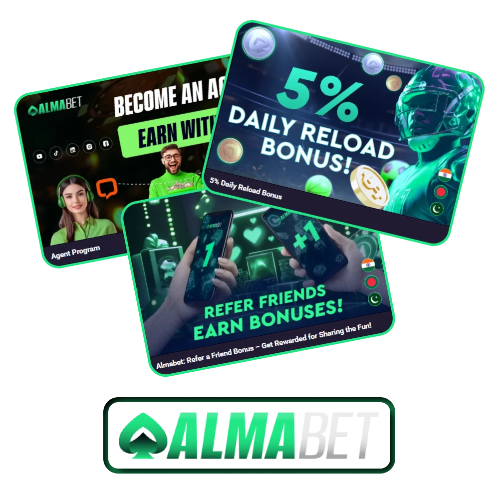 You will find many bonuses at Almabet.