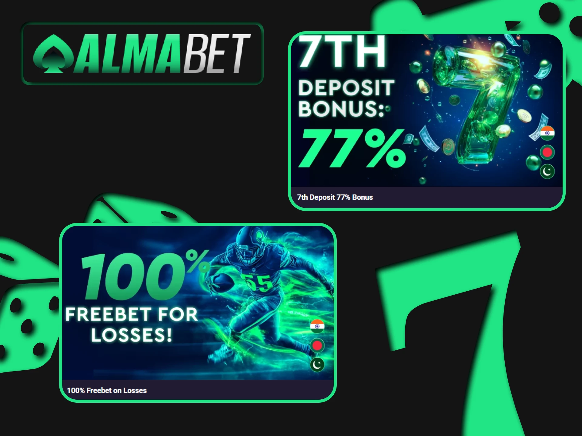 Get bonuses for sports from Almabet.