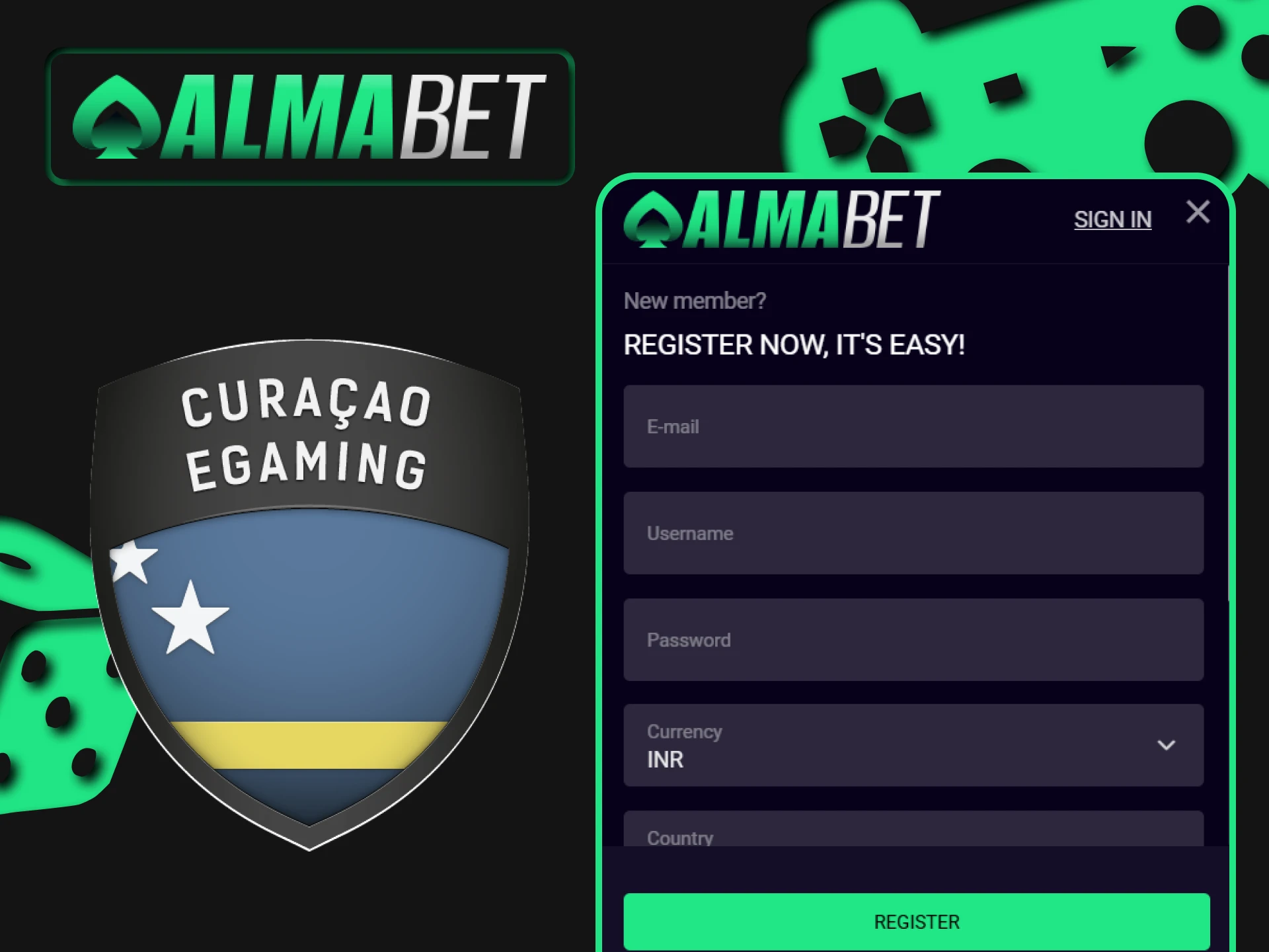 Registration on Almabet is safe.