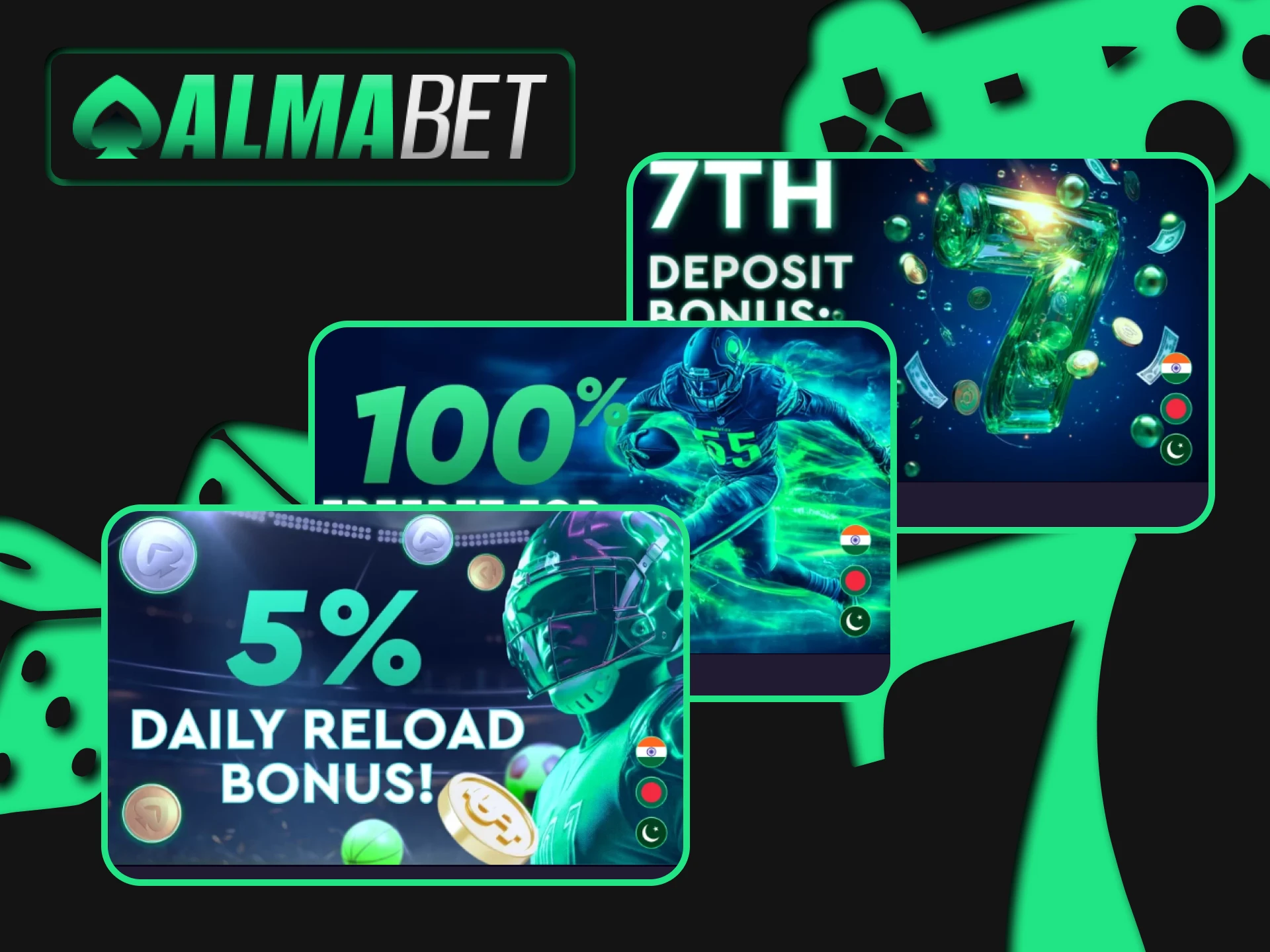 Get bonuses for sports from Almabet.