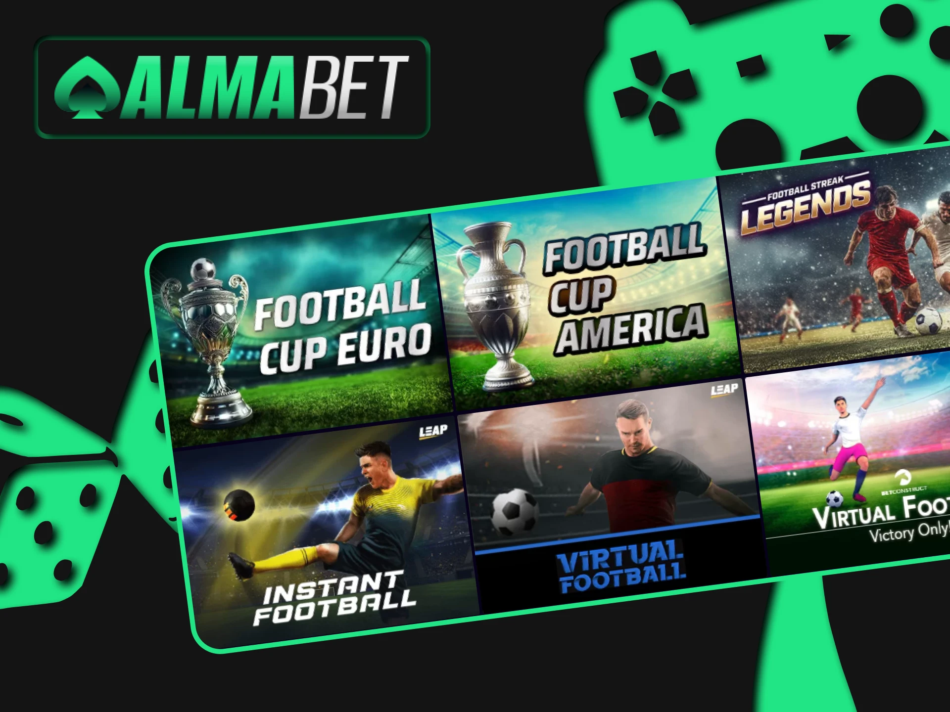 Choose virtual games in the sports genre on Almabet.