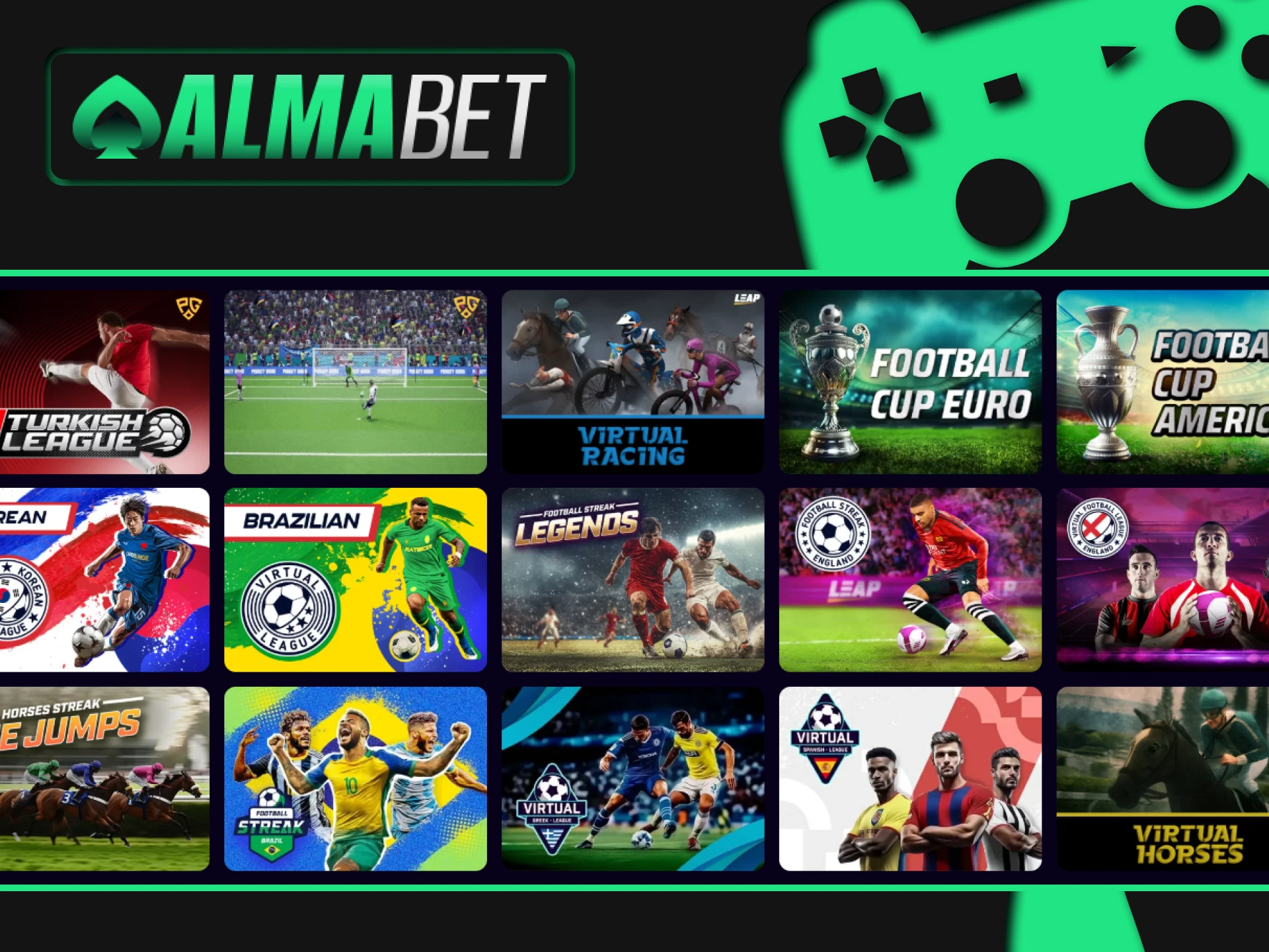 We will tell you about virtual games on Almabet.